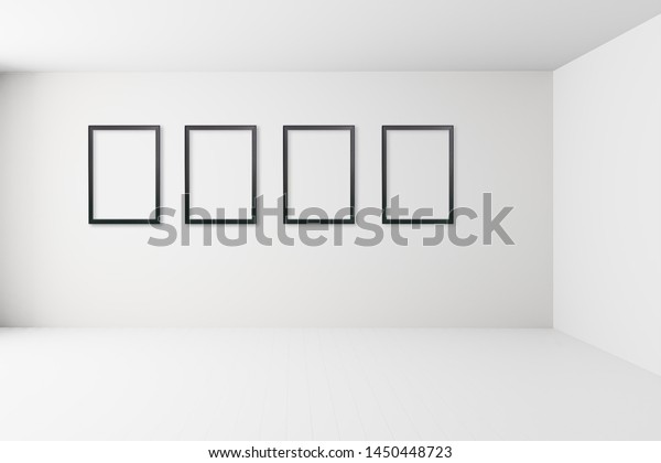 Blank White Interior Room Picture Frame Stock Illustration