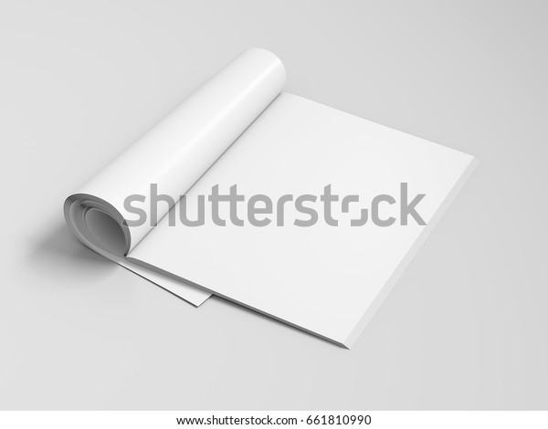 Blank White Magazine Pages Glossy Paper Stock Illustration 661810990