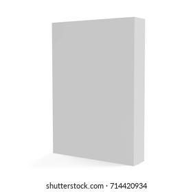 Blank White Paper Packaging Box, Mock Up Template On Isolated White Background, Packaging Box For Food Products, Supplement, Perfume, Cosmetics. 3D Illustration