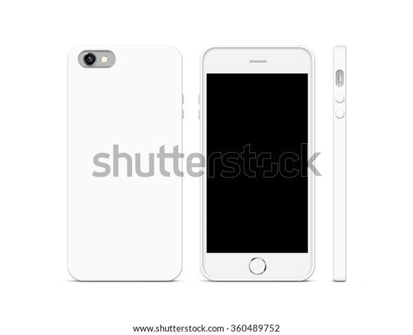 Leerer Weisser Handy Handy Mockup Stand Einzeln 3 Seiten Stockillustration