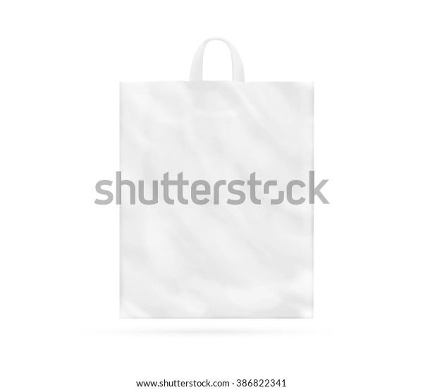 Blank White Plastic Bag Handle Mock Stock Illustration ...