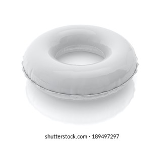 Blank White Pool Ring Isolated On White Background