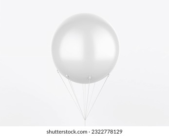 Blank white promotional outdoor advertising sky giant inflatable PVC helium balloon flying in sky for mock up and template design.	3d illustration.