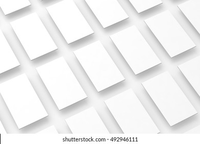 Blank White Rectangles Field For Web Site Design Mockup, Clipping Path, 3d Rendering. Smartphone Screen App Interface Mock Up. Website Ui Template Browser Display. Online Application Presentation.
