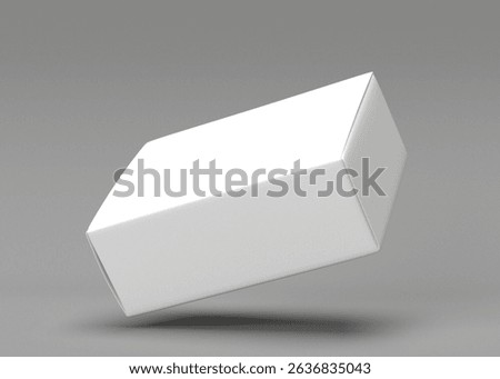 Blank White Rectangular Box Mockup - Floating Perspective