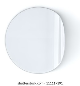 Blank White Round Sticker With Curled Edge.