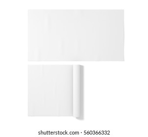 Blank White Rubber Sport Mat Mockup, Isolated, 3d Rendering. Clear Yoga Carpet Mock Up.