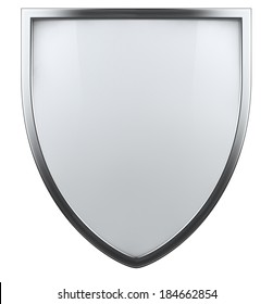 Blank White Shield Isolated Icon.