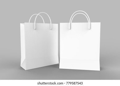 Blank White Shopping Bag 3d Illustration Stock Illustration 779587543 ...