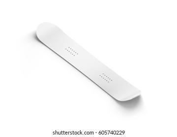 Blank White Snowboard Design Mockup Isolated, 3d Rendering. Clear Snow Board Mock Up Isometric View. Clear Realistic Snowboarding Sport Equipment Template For Printing. Winter Vacation Object Design