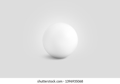 Blank White Stress Ball Mockup Front View Isolated, 3d Rendering. Clear Empty Stres Reliever Balloon Mock Up Design Template. Diy Squeeze Mesh Toy For Fist.