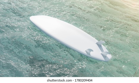 surfboard with fin out of water