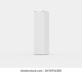 Blank white tall rectangular packaging box mockup on isolated background., 3d illustration