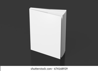 Blank White Vertical Dust Jacket Or Dust Wrapper Standing Book. Isolated With Clipping Path Around Book. 3d Illustration.