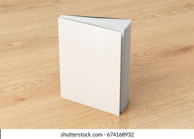 Blank White Vertical Dust Jacket Or Dust Wrapper Standing Book. Isolated With Clipping Path Around Book. 3d Illustration.