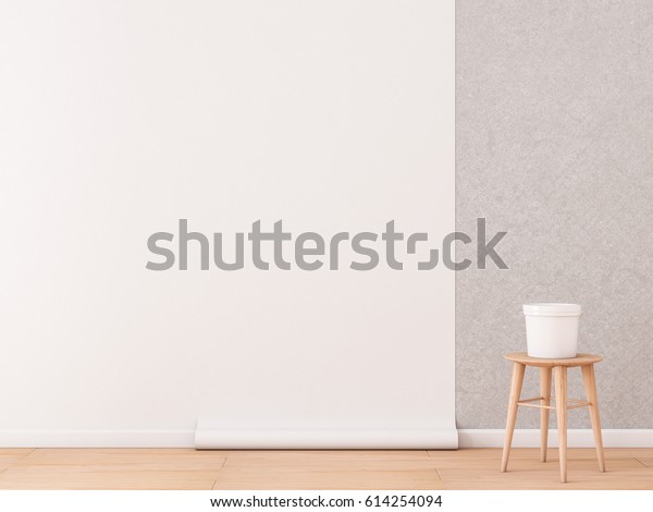 Download Blank White Wallpaper Roll Mockup Lies Stock Illustration 614254094