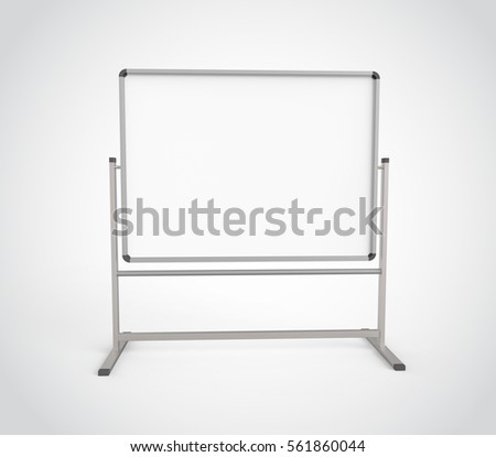 Blank Whiteboard. 3D Render