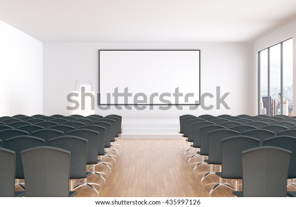 Download Blank Whiteboard Conference Hall Interior Rows Stock ...