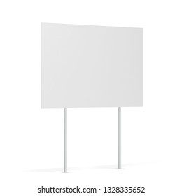 Blank yard sign. 3d illustration isolated on white background 
