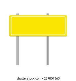 Blank Yellow Road Sign