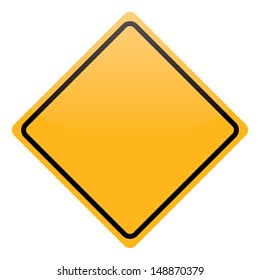 Blank Yellow Warning Sign Isolated Stock Vector (Royalty Free) 147357887