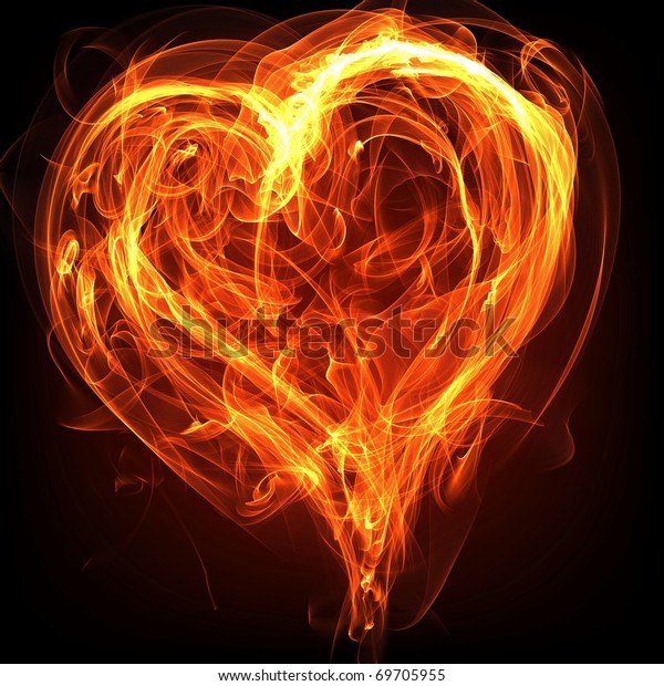 Blazing Heart Stock Illustration 69705955