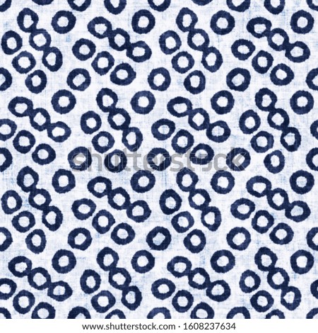 Bleached Effect Textured Linked Dots Graphic Motif. Seamless Pattern.