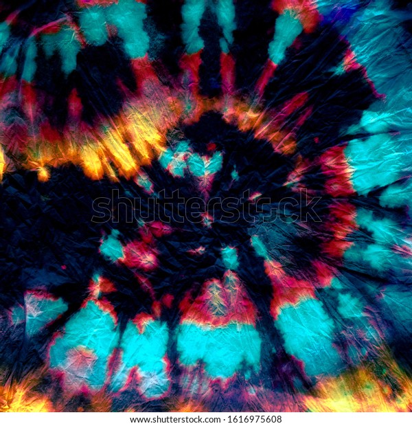 Bleached Spiral Tie Dye Spiral Multicolor Stock Illustration