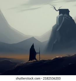 Bleak Desolate Dystopian Landscape Stock Illustration 2182536203 ...