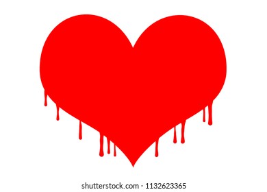 Vector Illustration Bleeding Heart Polygonal Heart Stock Vector ...