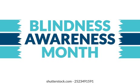 Blindness Awareness Month text with side lines on a White background. Which is observed every year in October to wish Blindness Awareness Month. - Powered by Shutterstock