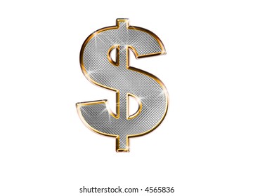 Bling Bling Dollar Symbol on white