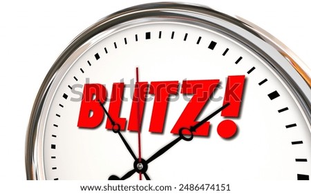 Blitz Time Clock Fast Quick Action Barrage Goal Success 3d Illustration
