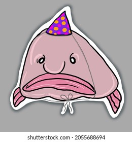 Blob Fish Sticker Birthday Funny 