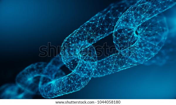 Block chain concept - Chain consists of network\
connections . 3d\
rendering