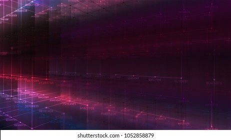 Block chain network and programming concept on technology background.  Blockchain , cryptocurrencies , bitcoin and distributed ledger technology concept. Block chain