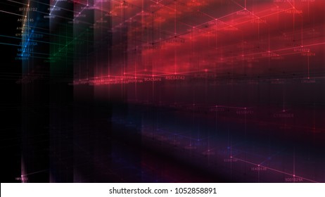 Block chain network and programming concept on technology background.  Blockchain , cryptocurrencies , bitcoin and distributed ledger technology concept. Block chain