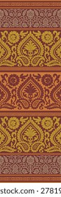 block print black and white solid bold line art buti motif elements. for textile design..