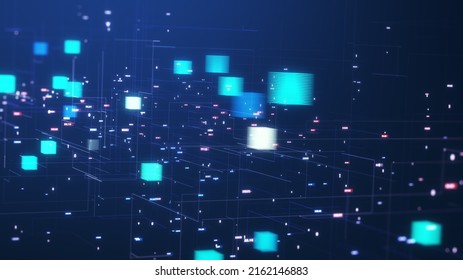 Blockchain Concept Isometric Digital Blocks Connect Stock Illustration ...