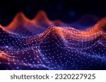 Blockchain data fields. Network line connect stream. Concept of AI technology, digital communication, Cyber big data flow science research, 3D illustration music waves 4k