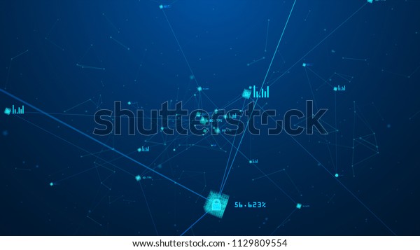 Blockchain Network Conceptisometric Digital Blocks Security Stock ...