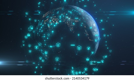 Blockchain Supply Chain Business Smart Contract Solution Network Protocol - Illustration Rendering