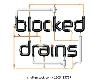 Blocked Drains Font for Logo or concept