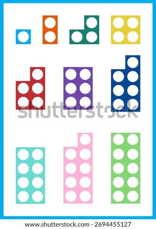 Blocks Represent Creative Learning
Numicon is a game for teaching math to children. 
Geometric Patterns Demonstrate Educational Concepts