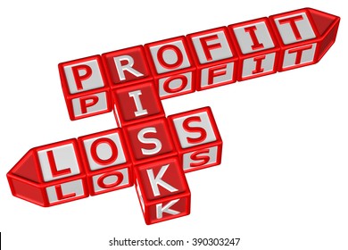 Blocks Word Profit Risk Loss Isolated Stock Illustration 390303247 ...