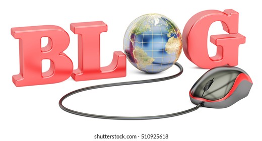 Blog concept, 3D rendering isolated on white background
