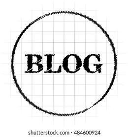 Blog icon. Internet button on white background.