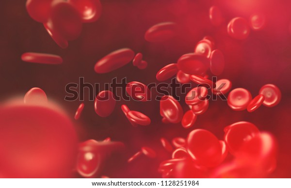 血液細胞 赤血球の血流3dイラスト のイラスト素材