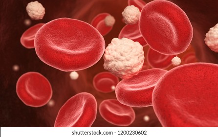 Blood cells and glucose in the vein. 3D illustration
