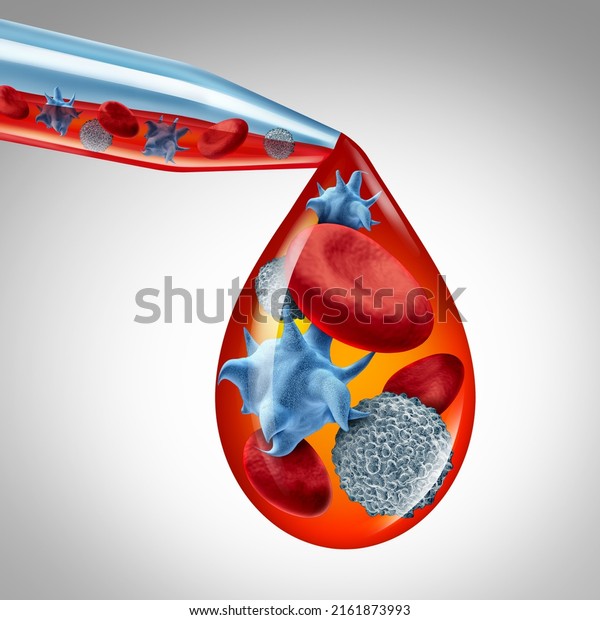 Blood\
cells with Platelets and thrombocytes or white cell anatomy concept\
with activated platelet symbol as a 3D\
render.